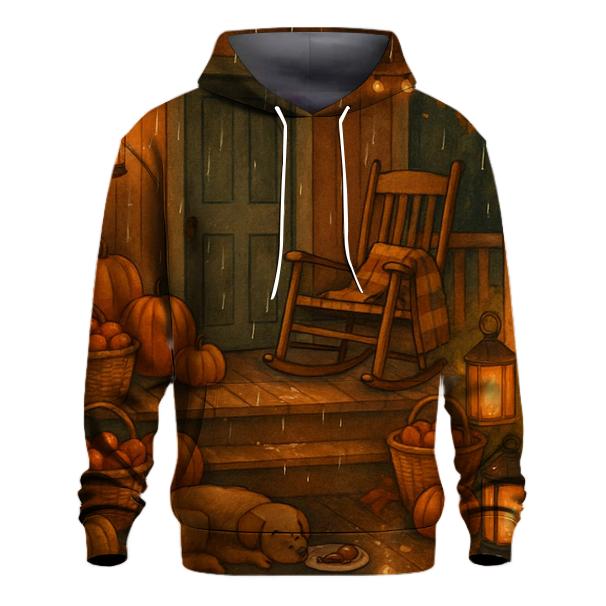 Thankful Porch Lantern Evening embroidered hoodies