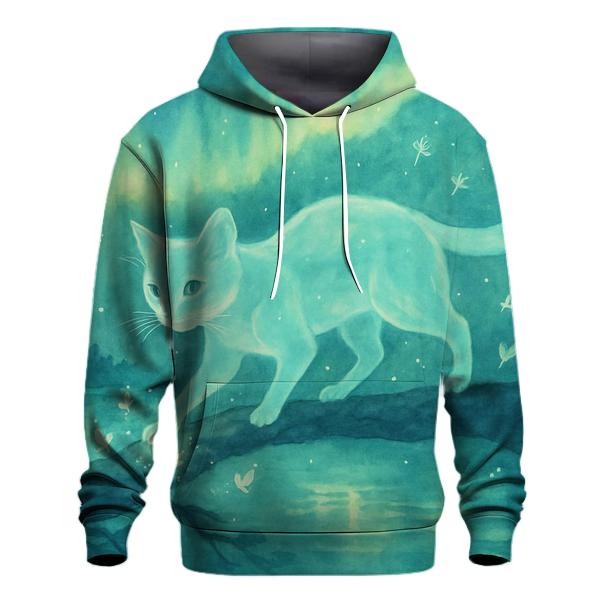 Aurora Forest Spirit Cat designer hoodies