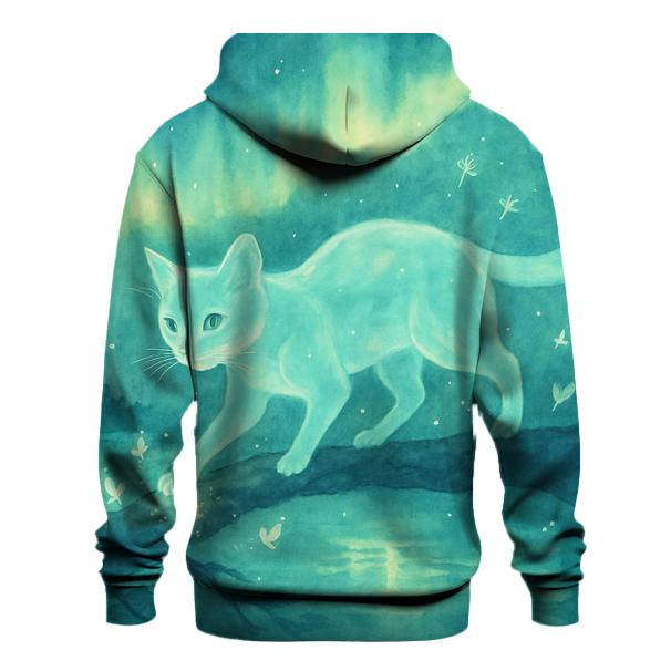 Aurora Forest Spirit Cat designer hoodies