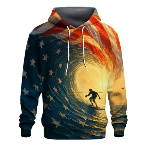 Ocean Waves Of Freedom printed hoodies