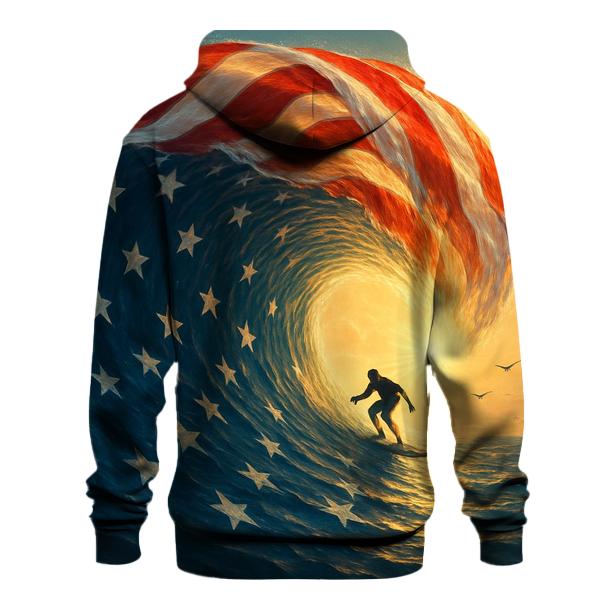 Ocean Waves Of Freedom printed hoodies