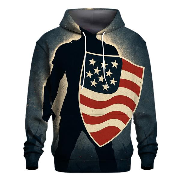 Liberty Shield Warrior Silhouette designer hoodies