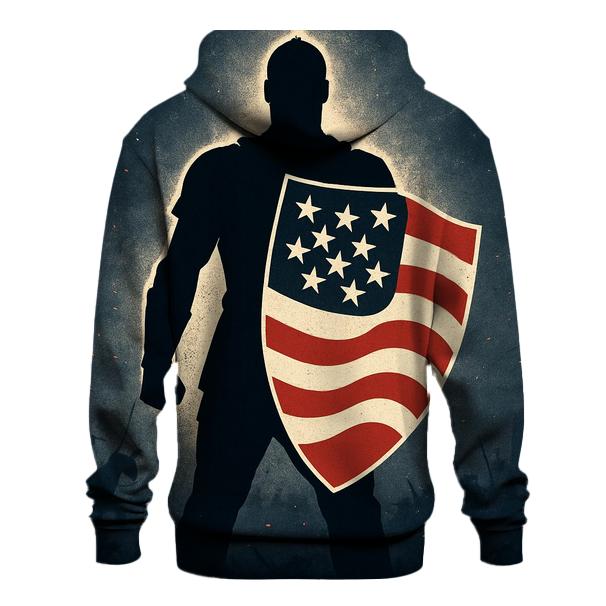 Liberty Shield Warrior Silhouette designer hoodies