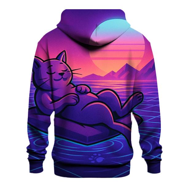 Dreamwave Synth Lounge Cat designer hoodies