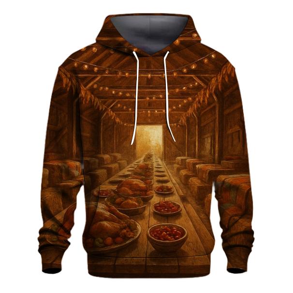 Thanksgiving Barn Loft Gathering printed hoodies