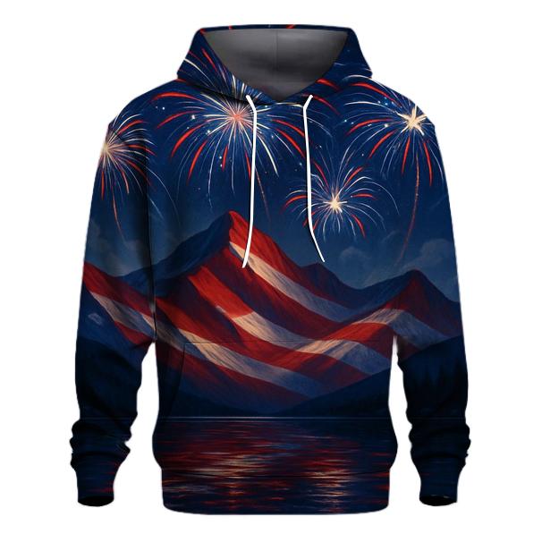 Fireworks Over Mountain Stripes embroidered hoodies