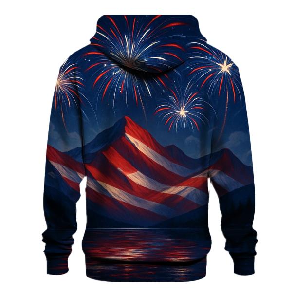 Fireworks Over Mountain Stripes embroidered hoodies