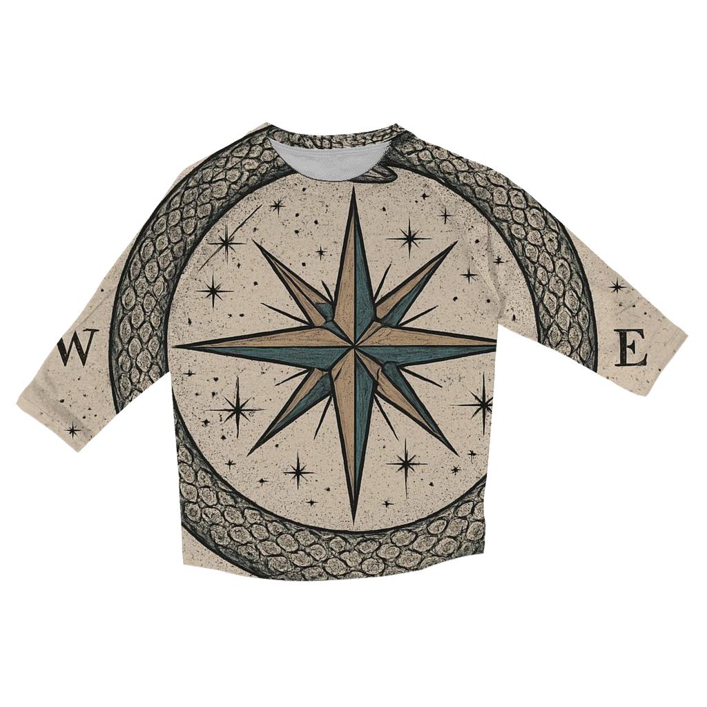 Celestial Circuit Ouroboros Compass cotton quarter sleeve shirts