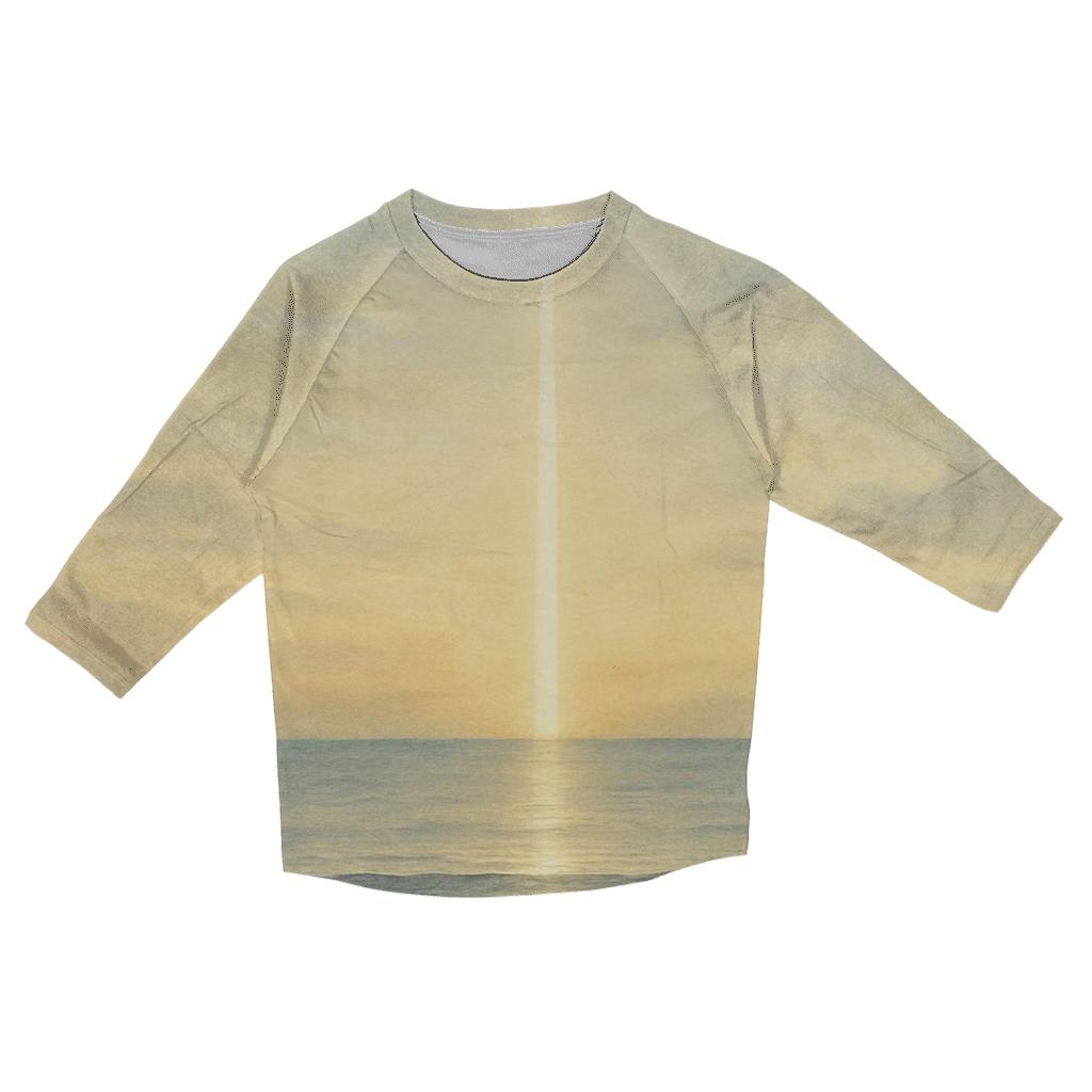 Luminous Horizon Prayer printed three quarter sleeve shirts