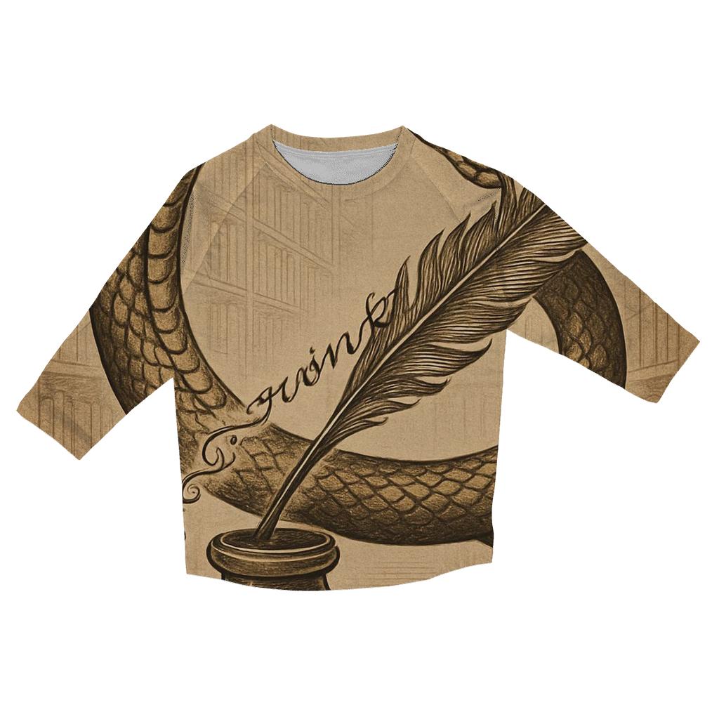 Clockwork Library Ouroboros Quill cotton quarter sleeve shirts