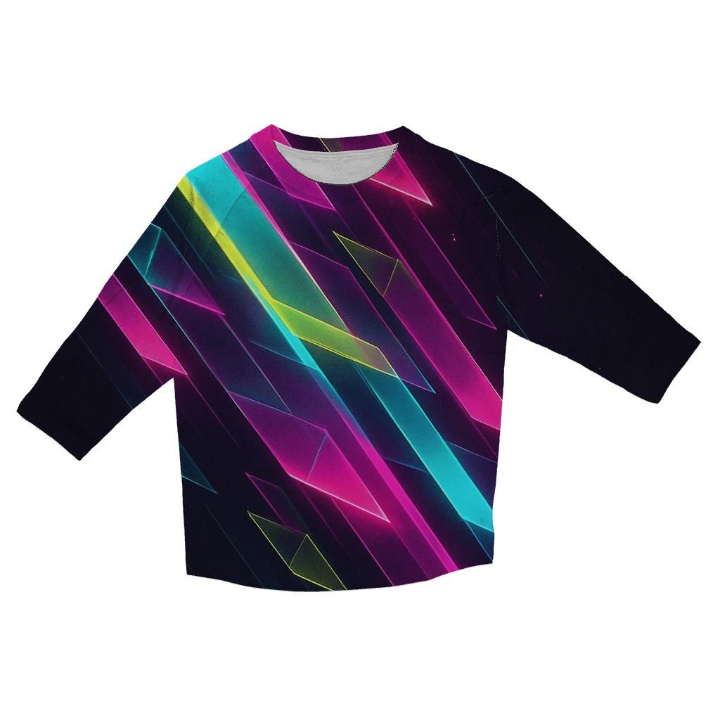 Neon Prism Cascade trendy 3/4 sleeve tops