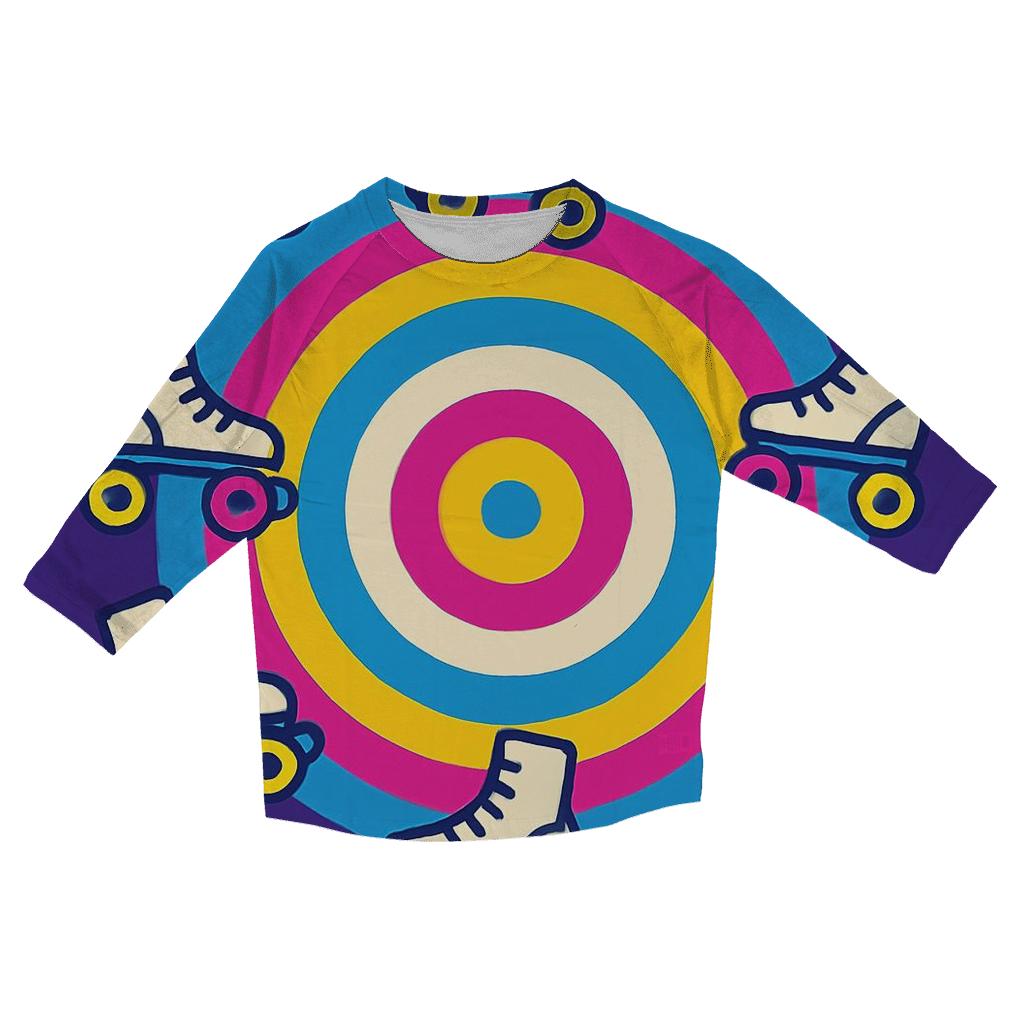 Roller Disco Rings custom 3/4 sleeve shirts