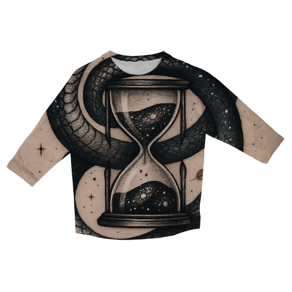 Cosmic Serpent Ouroboros Hourglass custom 3/4 sleeve shirts