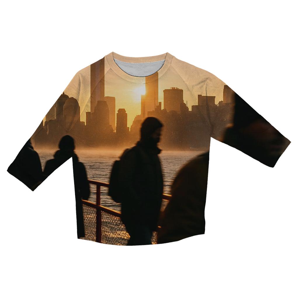 Financial District Sunrise From Staten Island Ferry fashion 3/4 sleeve shirts