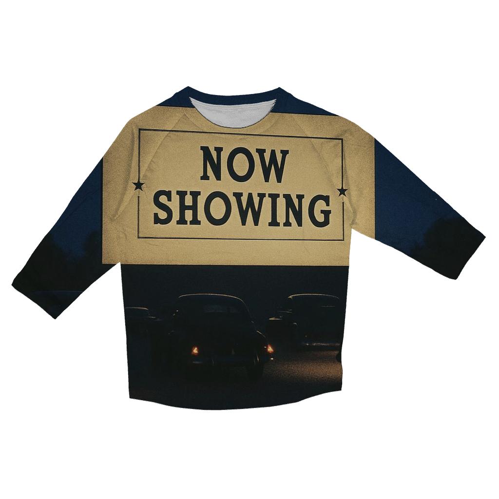 Classic Drive In Cinema Night Scene trendy 3/4 sleeve tops