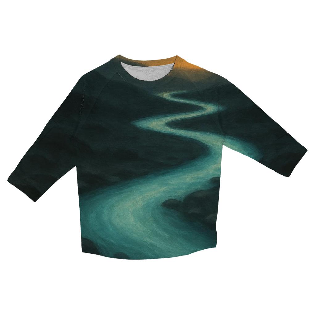 River Of Returning Light printed three quarter sleeve shirts