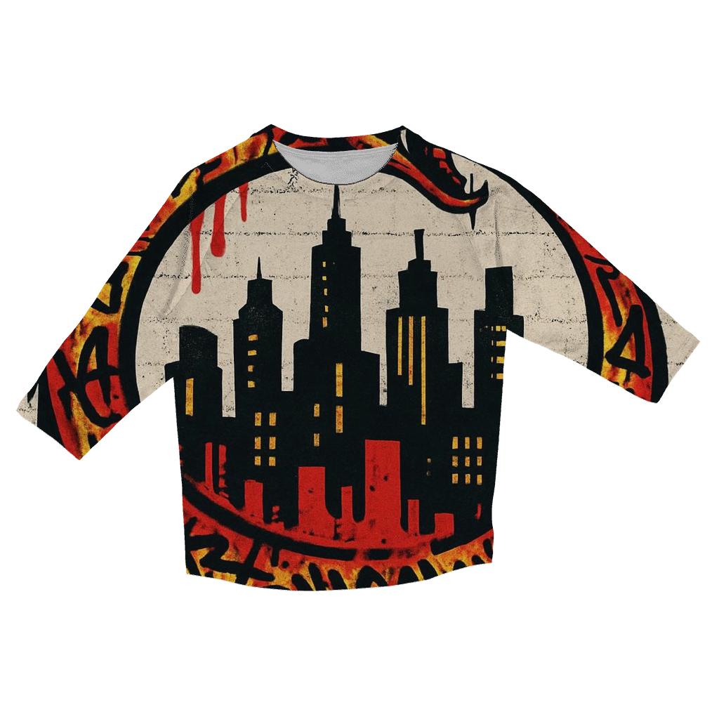 Urban Graffiti Ouroboros Skyline personalized 3/4 sleeve tees