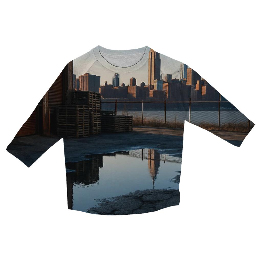 Brooklyn Industrial Waterfront And Midtown Silhouette fashion 3/4 sleeve shirts
