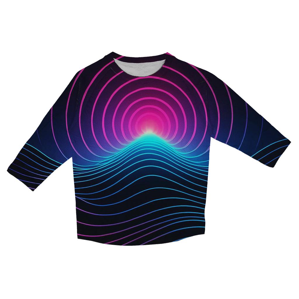 Gravity Waves Synth Horizon trendy 3/4 sleeve tops
