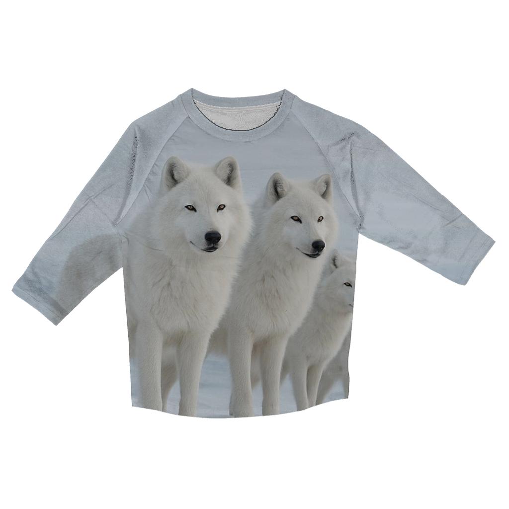 Pack Summit Arctic Wolves printed three quarter sleeve shirts