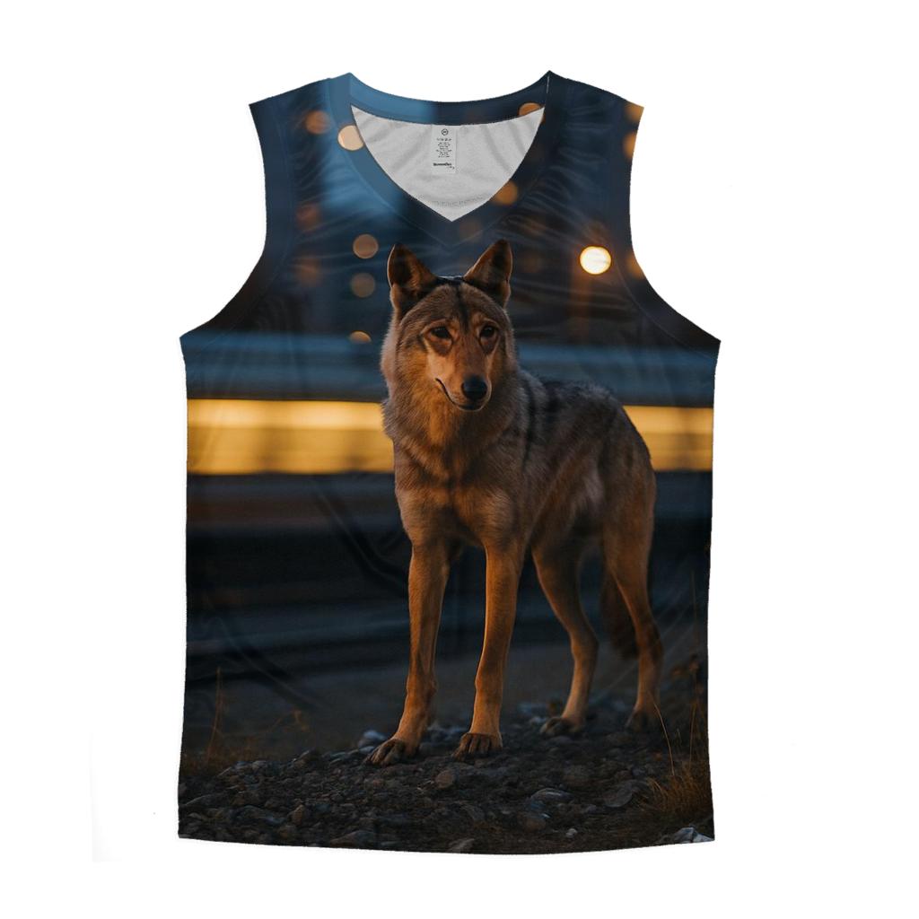 Urban Edge Wolf On Railway Embankment stylish racerback tanks
