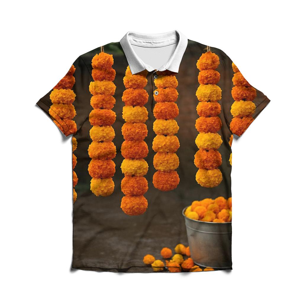 Monsoon Marigolds In Village Courtyard branded logo polo shirts