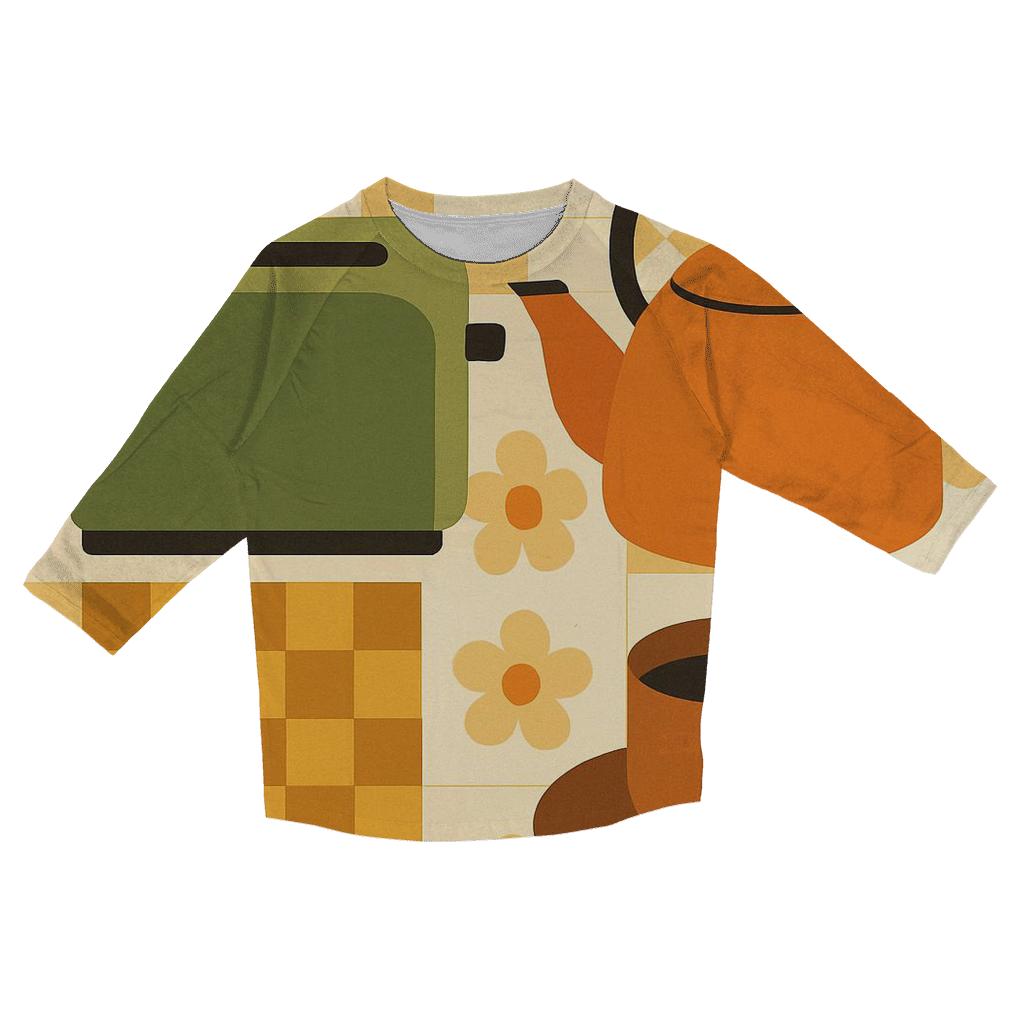 Groovy Kitchen Patterns casual three quarter sleeve shirts
