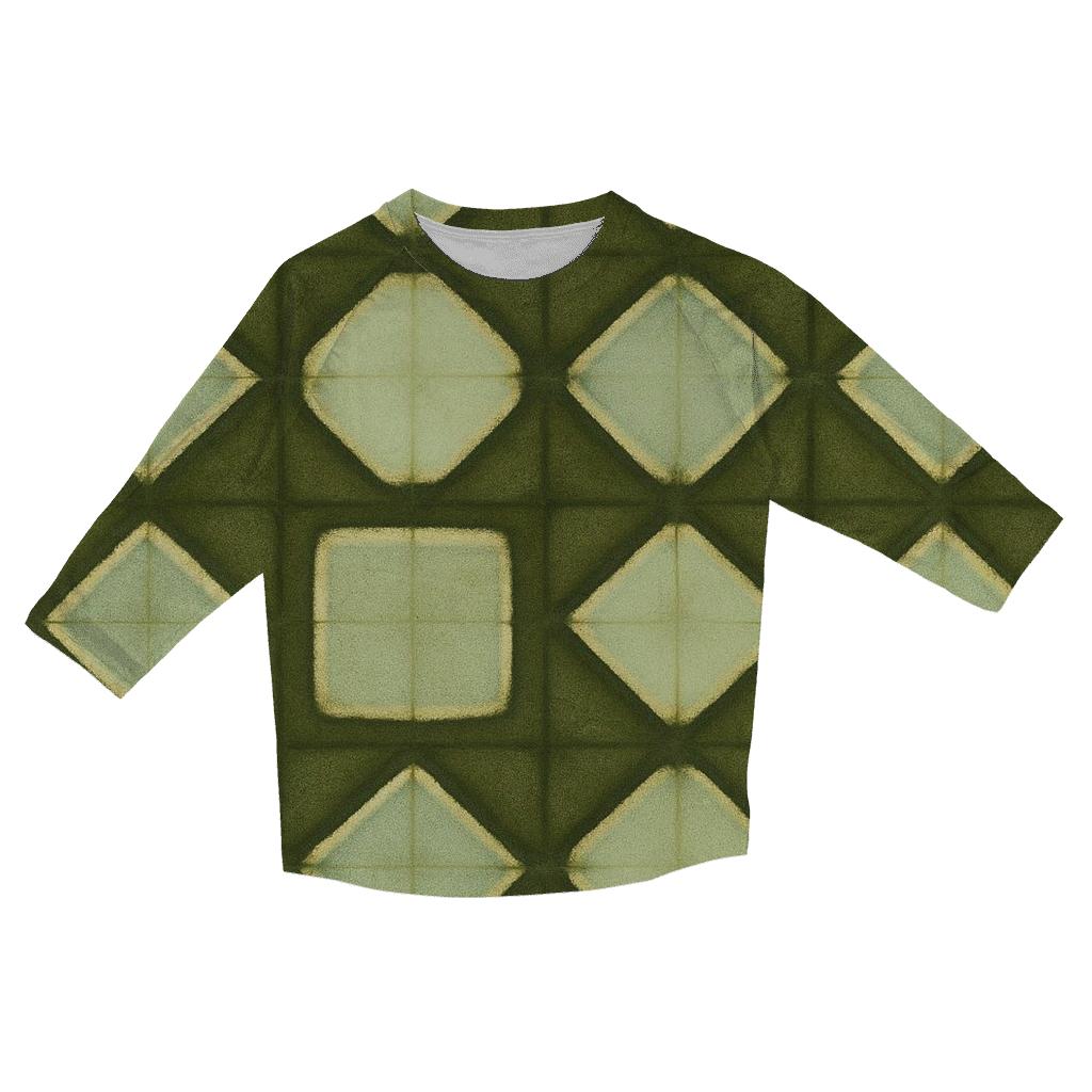 Forest Window Itajime Grid stylish quarter sleeve tops