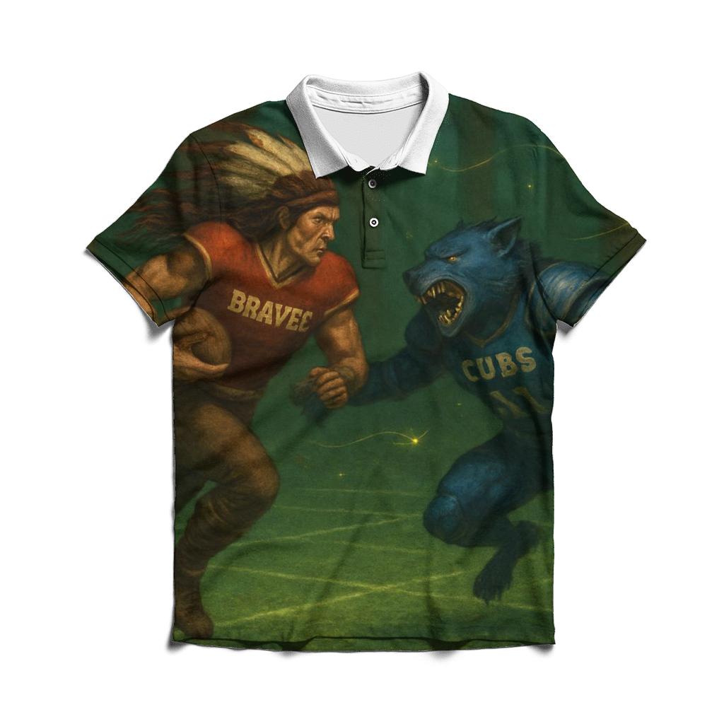 Forest Charge Braves Against Cubs designer slim fit polos