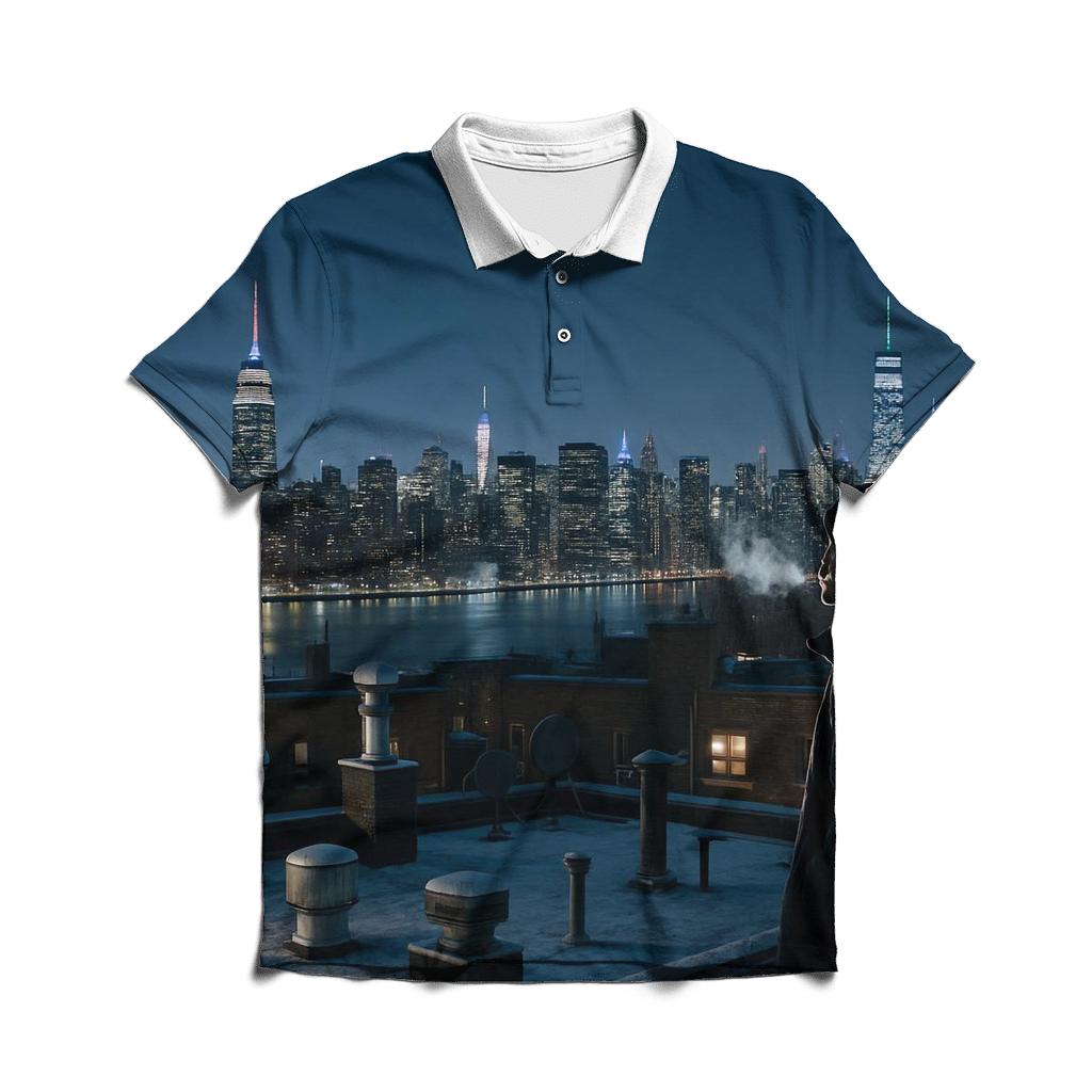 Winter Night From A Queens Rooftop stylish collar polo tees