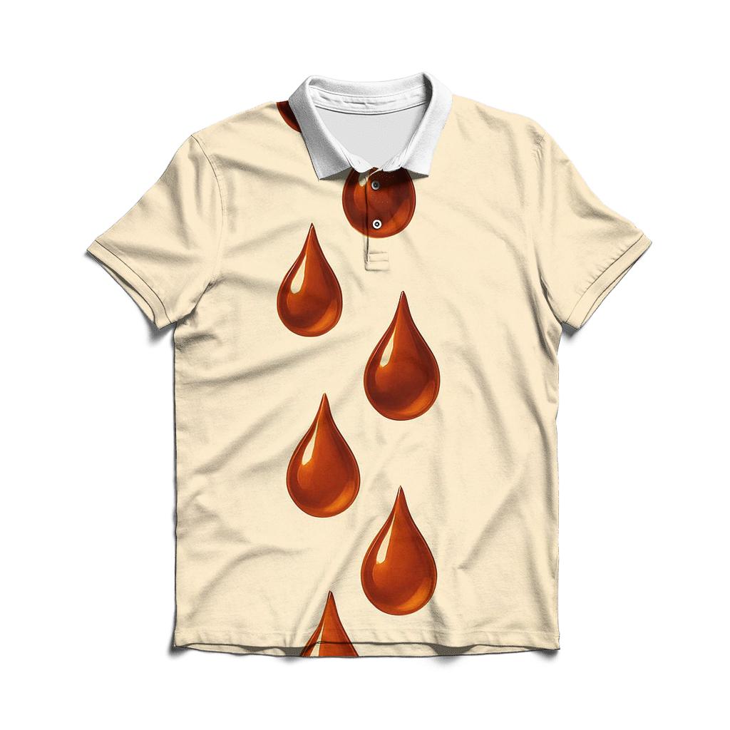 Amber Drip Cascade embroidered polo tops