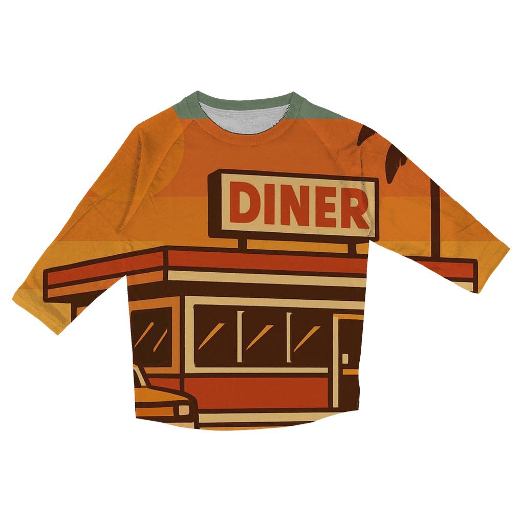 Retro Roadside Diner custom 3/4 sleeve shirts