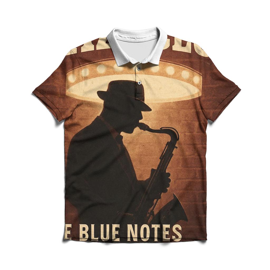 Vintage Jazz Club Night Poster premium cotton polo shirts