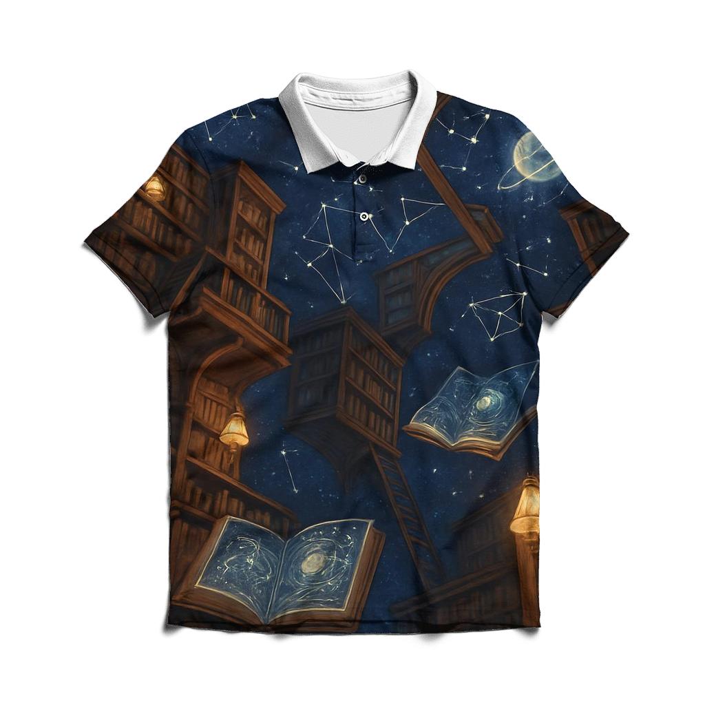 Stargazer Library Dreams casual sports polo shirts