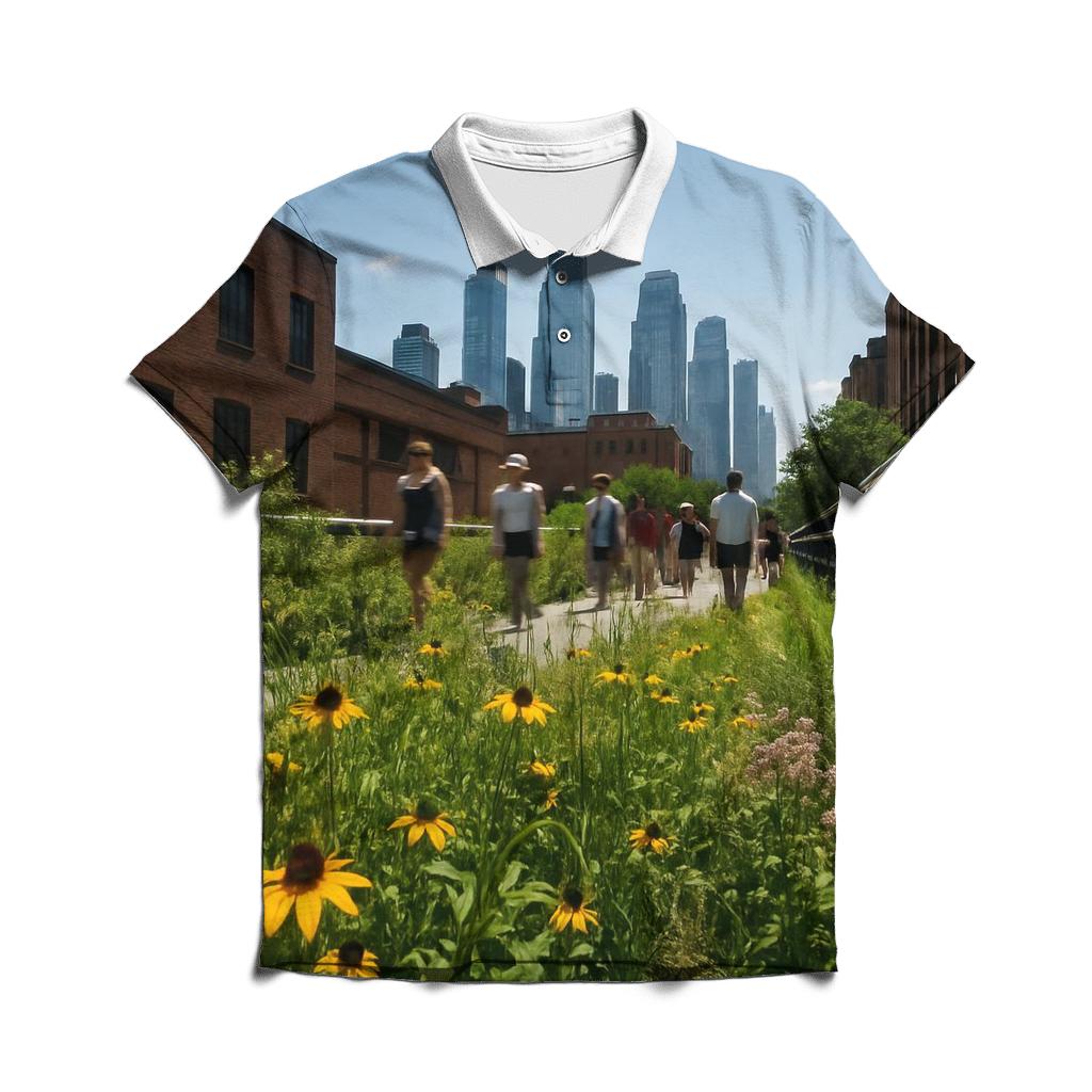 Noon Heat Haze Over Midtown From The High Line custom polo shirts