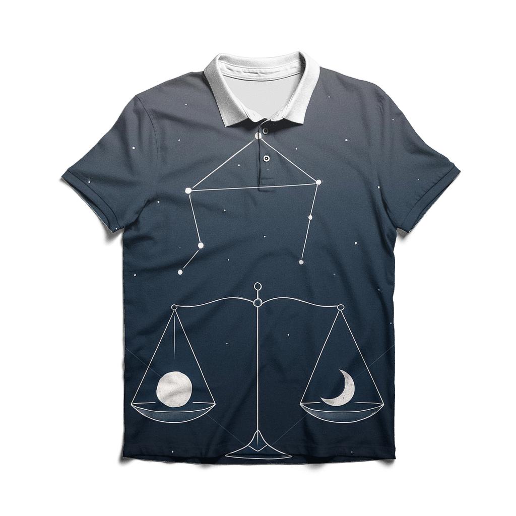Libra Crescent Scales Alignment personalized polo shirts