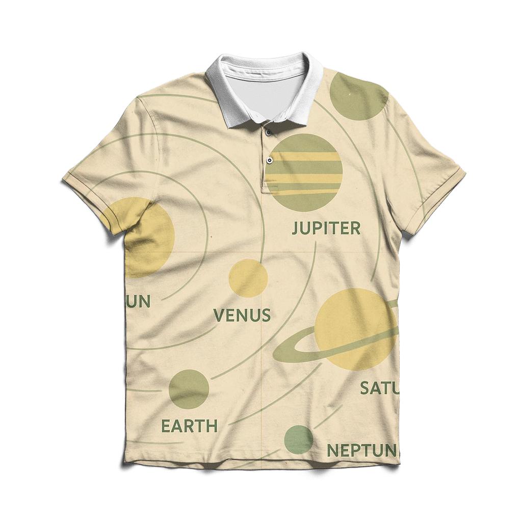 Retro Classroom Diagram Poster premium cotton polo shirts