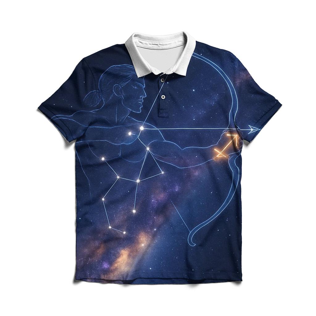 Sagittarius Galactic Archer Trail stylish collar polo tees