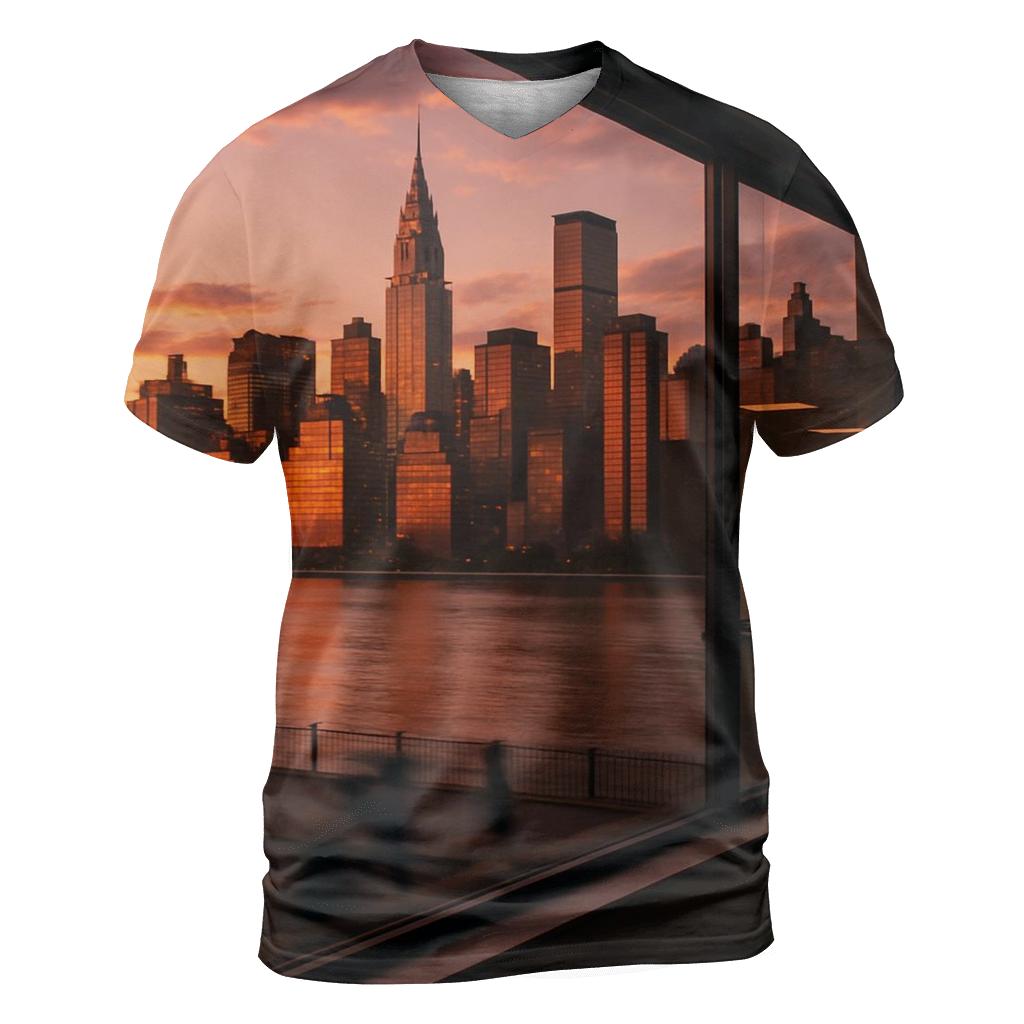 Sunset Reflections In Long Island City Windows vibrant all-over design tees