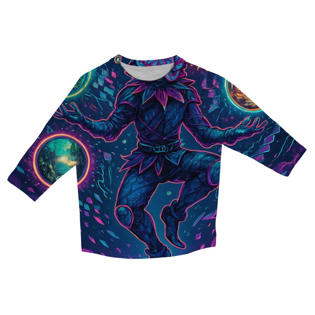 Neon Jester Of Broken Dimensions custom 3/4 sleeve shirts