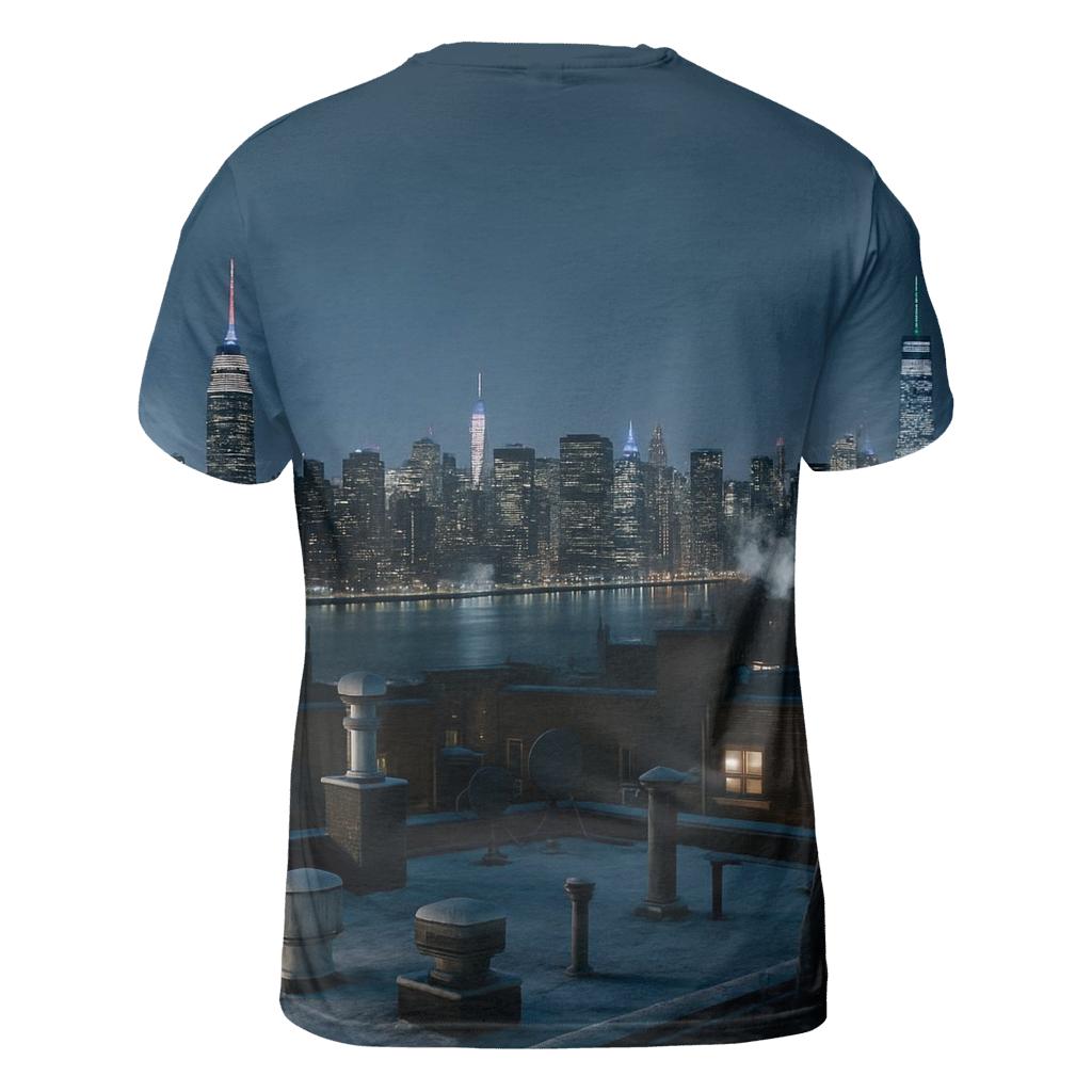 Winter Night From A Queens Rooftop artistic all-over print tops