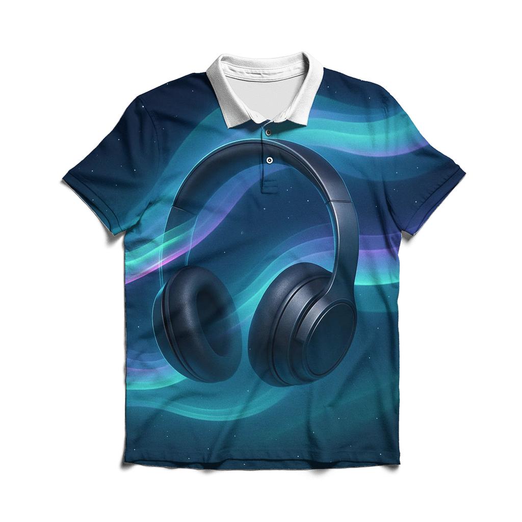 Aurora Headphone Drift embroidered polo tops