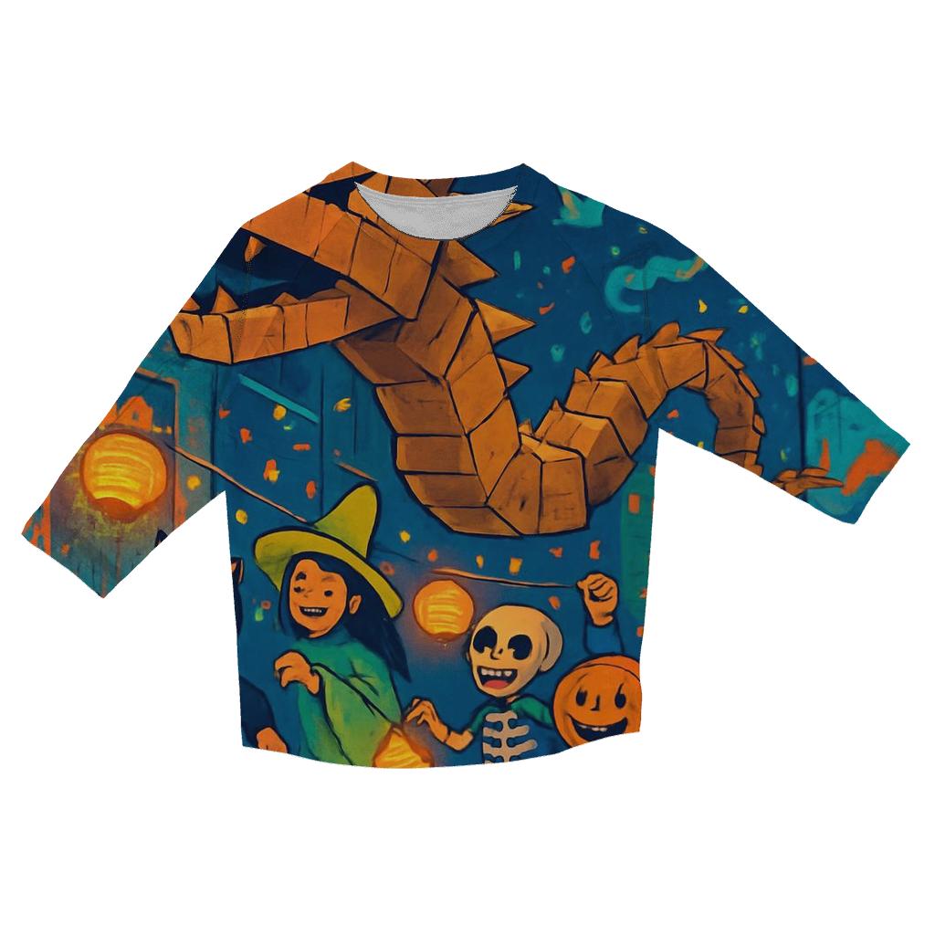 Cardboard Dragon Street Parade stylish quarter sleeve tops