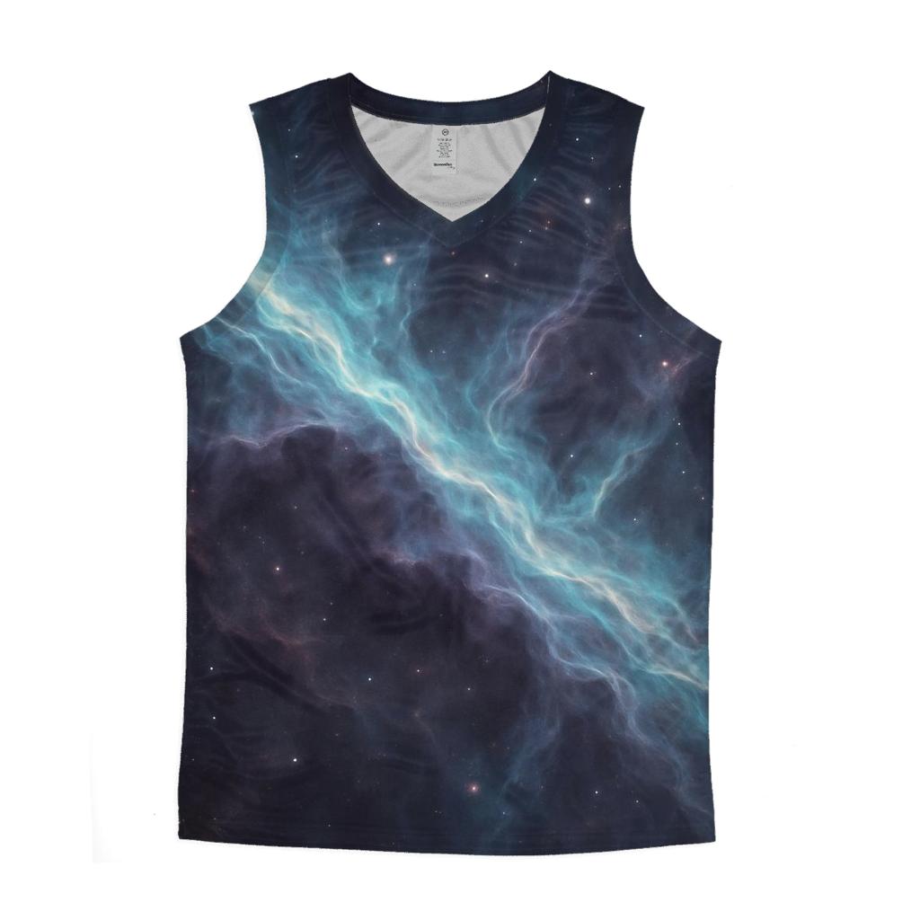Nebula Shock Front Ridges cotton sleeveless tops