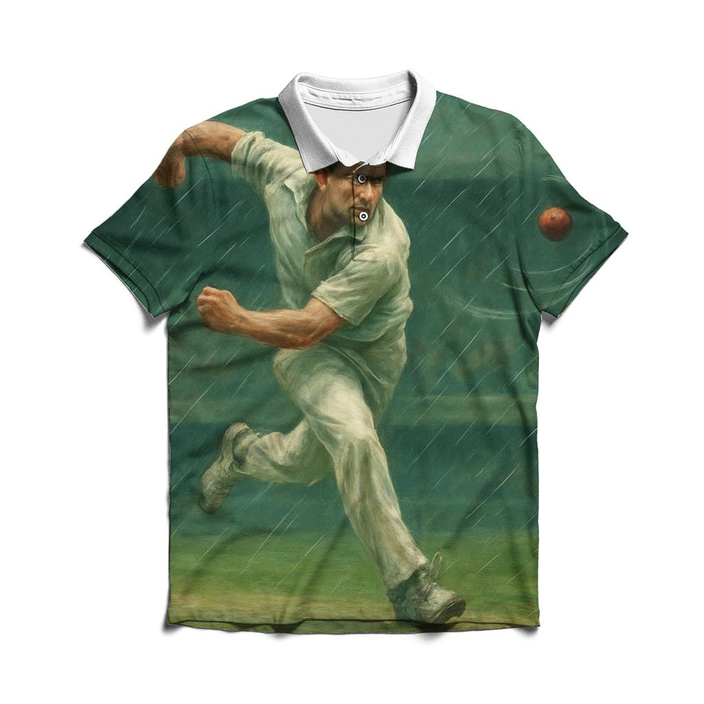 Rainy Day Cricket Spin Bowler embroidered polo tops
