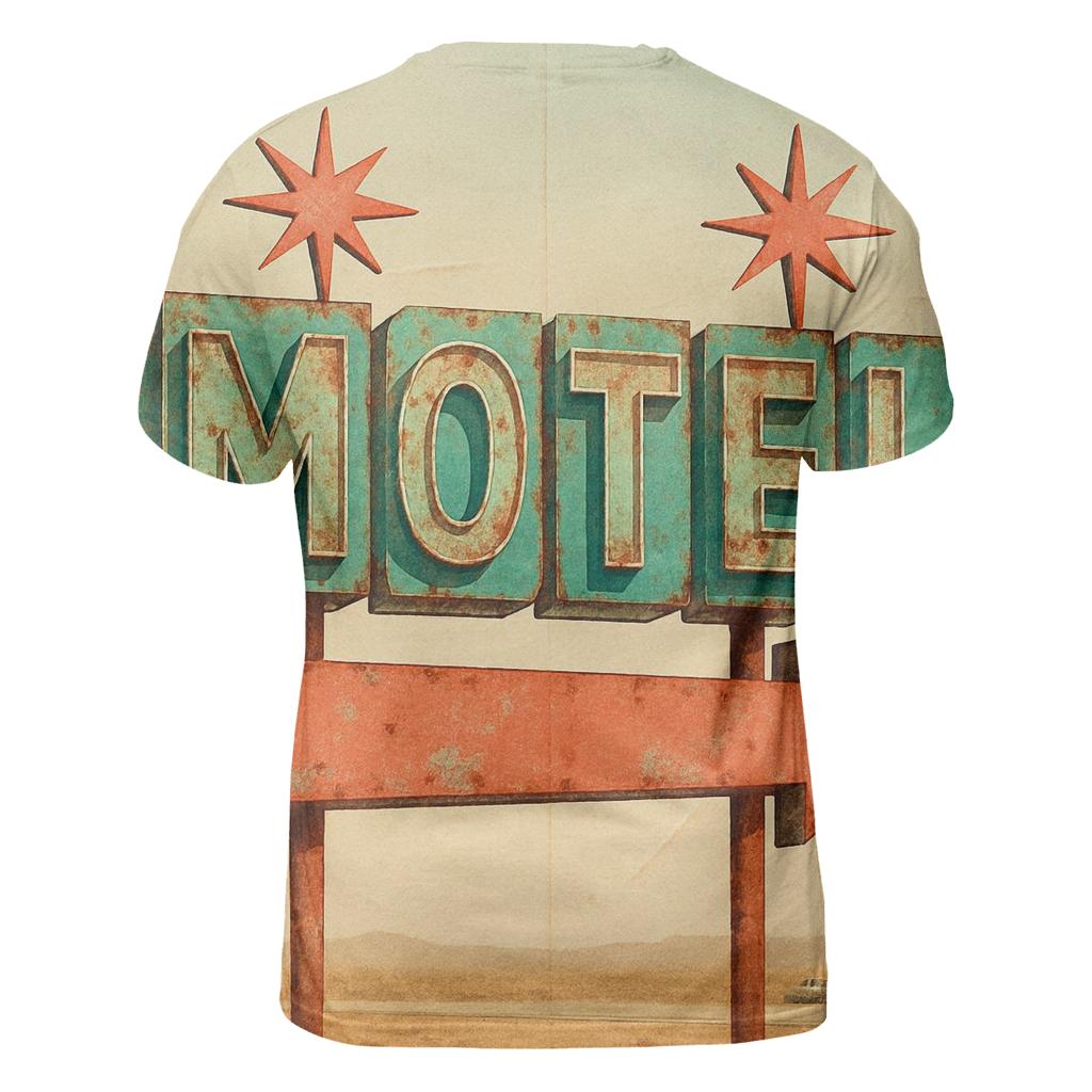 Retro Motel Roadside Sign Illustration designer pattern shirts