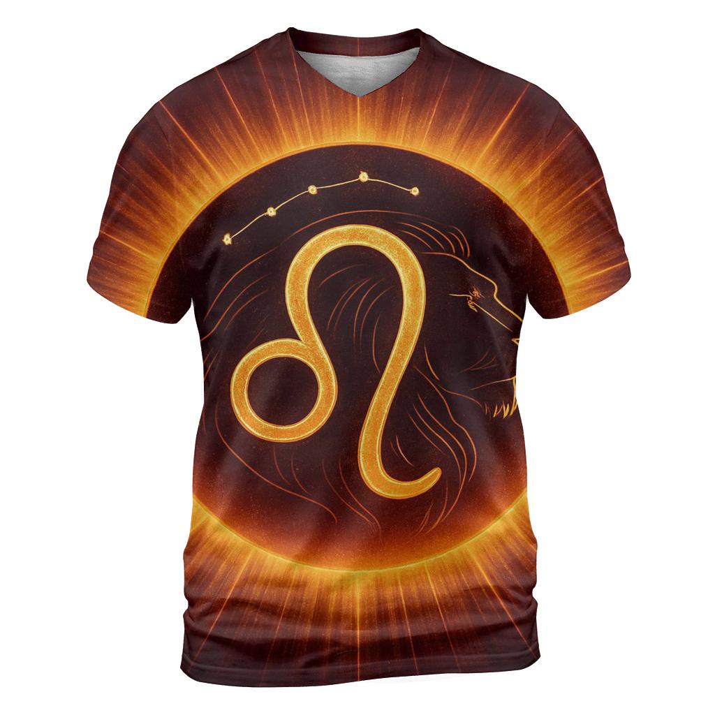 Solar Crown Leo Zodiac Crest custom all-over print shirts