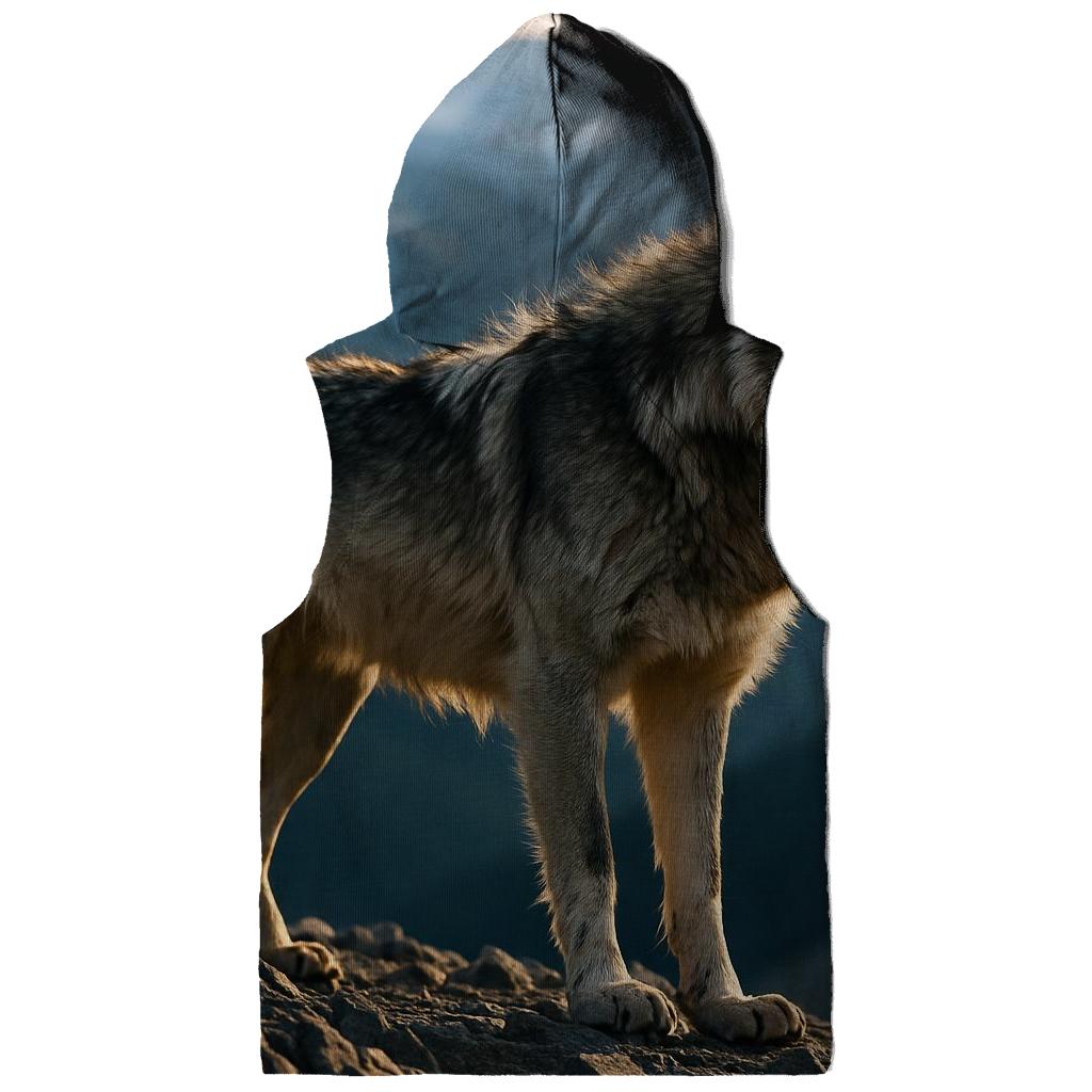 Lone Wolf On Wind Carved Ridge At Dusk hoodie trends