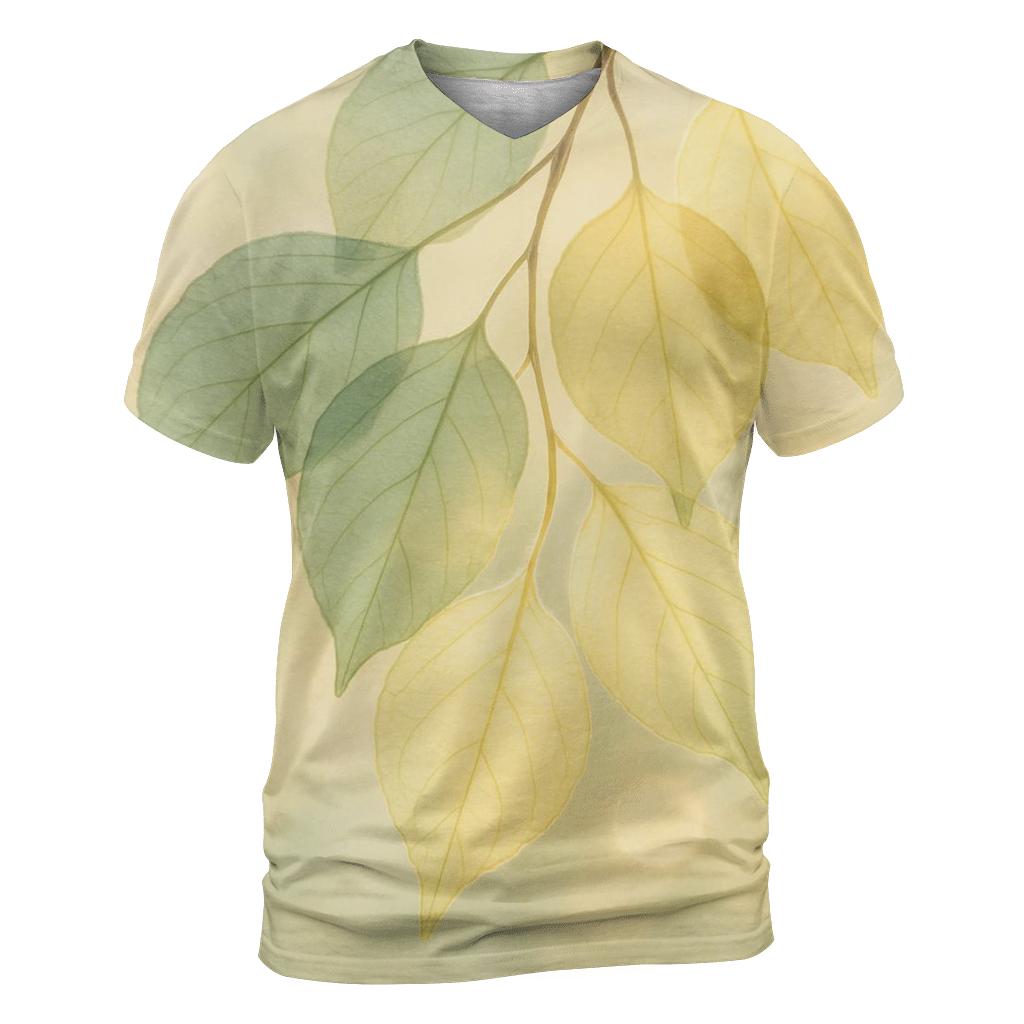 Whispering Leaves Prayer creative print fashion shirts