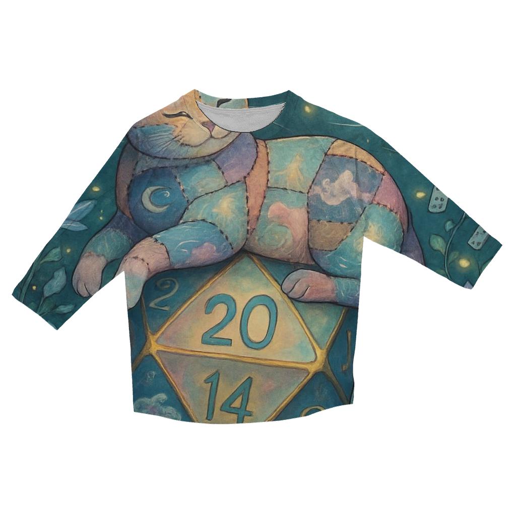 Patchwork Cat In The Probability Garden fashion 3/4 sleeve shirts